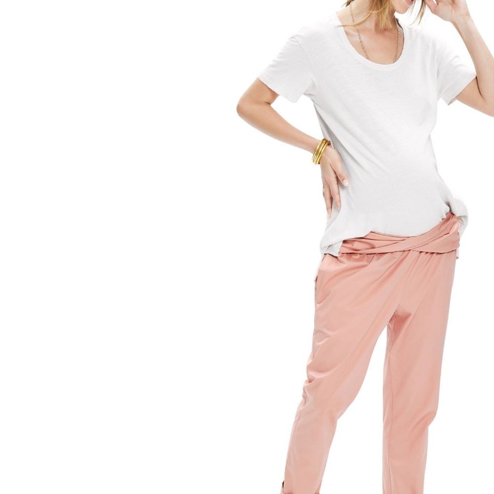 COPY - HATCH Maternity The Ipek Pant in pink/salmon - size 3 (L)